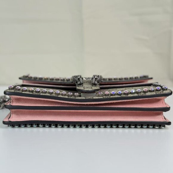 Gucci Pink Dionysus Bag Crystal Embelished GG Coated Canvas - Picture 5 of 8